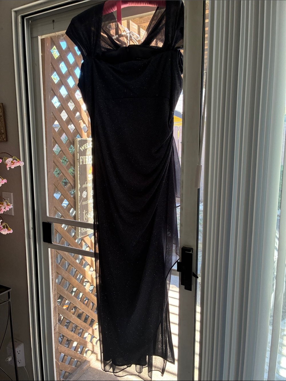 Alex Evenings Black Sparkle Maxi Dress